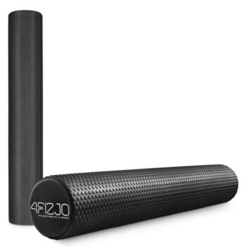 Foam roller 90cm with textured surface, ideal for back therapy, pilates exercises, and beginners.