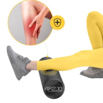 Foam roller 90cm with textured surface, ideal for back therapy, pilates exercises, and beginners.