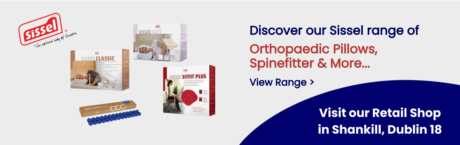 image displaying our range of orthopedic pillows by SIssel.