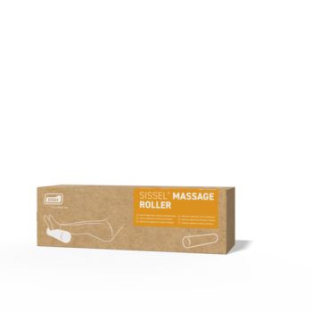 Packaging box of the Sissel Massage Foam Roller showing product details and features.