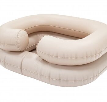 Bedside hair washing basin with water reservoir and shower attachment