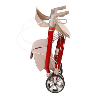 wheeled rollator mobility aid red