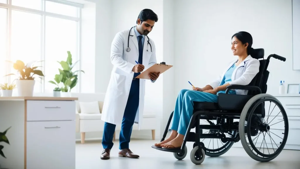 HSE's GP preparing his patient for a wheelchair assessment.