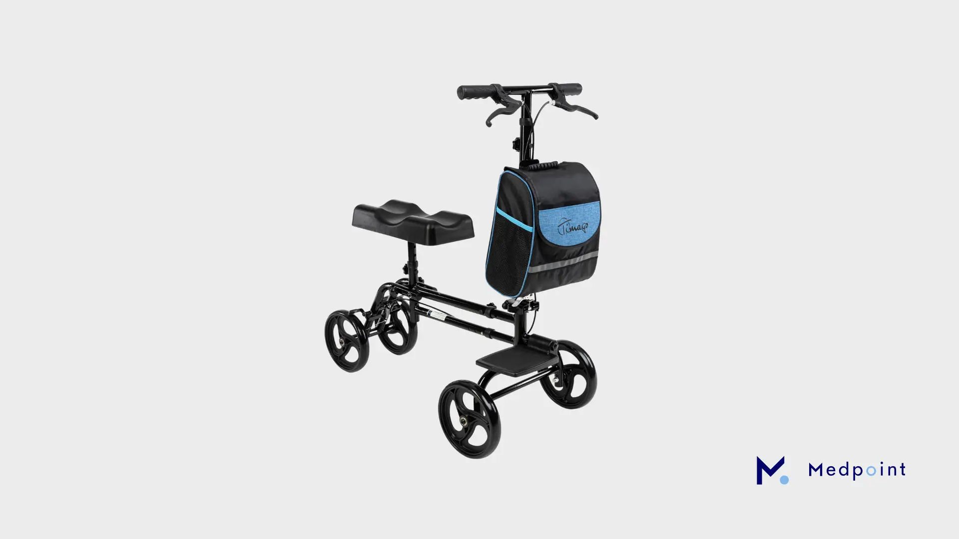 Our signature Knee walker in stylish black colour fully-assembled.
