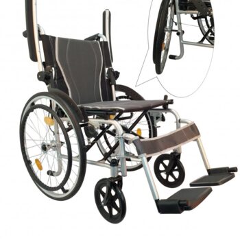 Full View of Medpoint Ultralight Aluminium Wheelchair – Lightweight Folding Mobility Aid