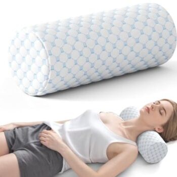 Cylindrical Memory Foam Bolster Pillow for Neck and Back Support