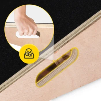 wooden slant board side view showing incline angle and sturdy design