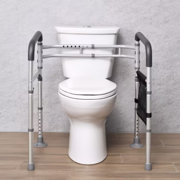 Adjustable height toilet safety rail - Image 3