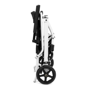 Lightweight Folding Transport Wheelchair with Steel Frame and Rear Brakes