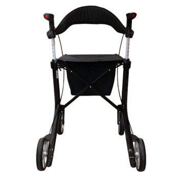 Comfortable seat and backrest on carbon ultra light rollator