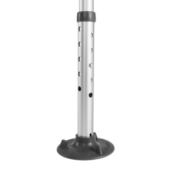 Close-up of Bath Seat Transfer Bench leg with non-slip rubber tip and suction base, designed for maximum stability on wet bathroom surfaces.