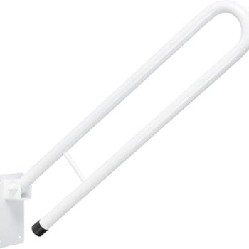 Wall-mounted foldable grab rail for bathroom safety and accessibility