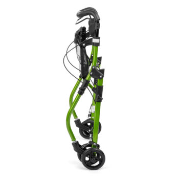 Indoor Aluminium Rollator 4 Wheels folded flat for easy storage and transport