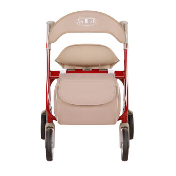 wheeled rollator mobility aid red