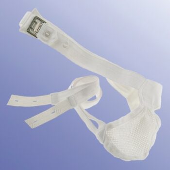 Scrotal support suspensory bandage with adjustable waistband and breathable pouch for post-surgery recovery and daily comfort