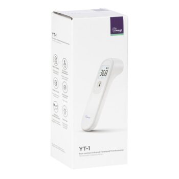 Digital infrared thermometer screen displaying accurate body temperature reading