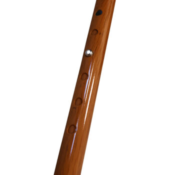 walking cane height adjustment holes and push-button locking system with wood-effect finish