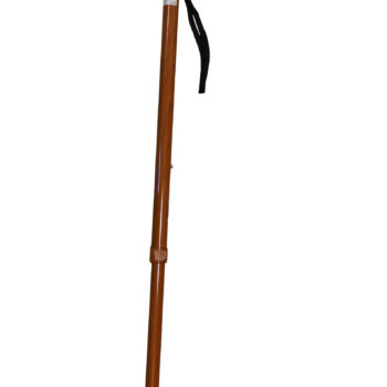 walking cane height adjustment holes and push-button locking system with wood-effect finish